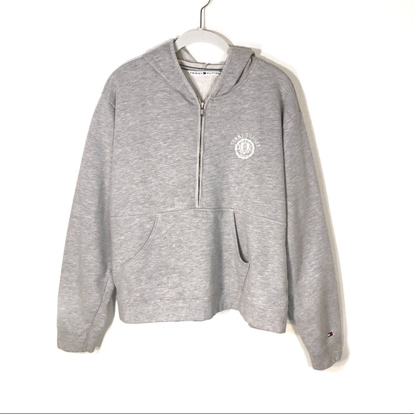 Tommy Hilfiger Tops - Tommy Hilfiger hoodie gray half zip XL